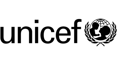 Et sort unicef logo uden baggrund